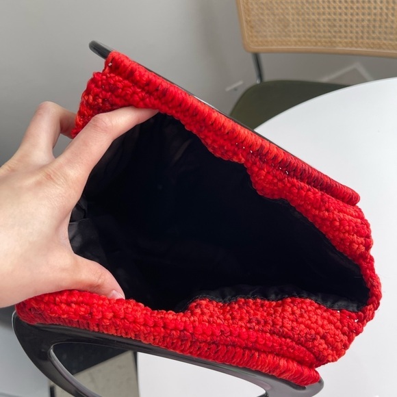 Vintage 70s Crochet Knitted Handbag Purse - Picture 9 of 10